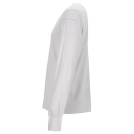 Tom Ford-T-shirt à col rond à manches longues Tom Ford en lyocell blanc-Blanc,Écru