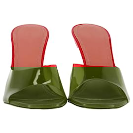 Amina Muaddi-Sandales à talons Lupita Slide Amina Muaddi en PVC rouge-Rouge