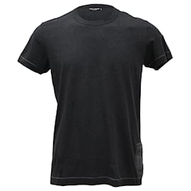 Dolce & Gabbana- Dolce & Gabbana Logo-Patch T-Shirt in Black Cotton-Black