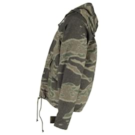 Yeezy-Yeezy Season 3 Camo Printed Anorak Camouflage Print Jacket in Green Cotton-Green