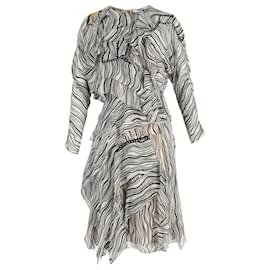 Chloé-Chloé Printed Ruffle Dress in Multicolor Silk-Other,Python print