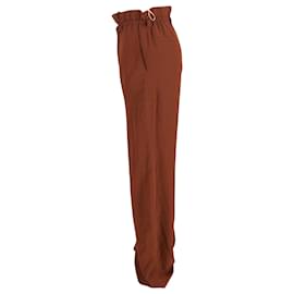 Chloé-Chloé Wide Leg Pants in Brown Silk-Brown,Red