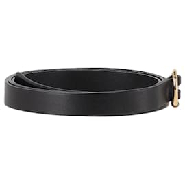 Chloé-Chloé Round Buckle Belt in Black Leather-Black