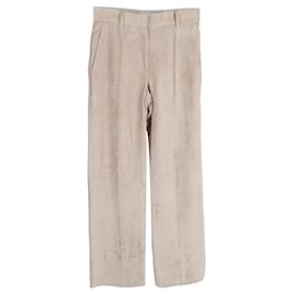 Brunello Cucinelli-Brunello Cucinelli Wide-Leg Trousers in Beige Corduroy-Beige