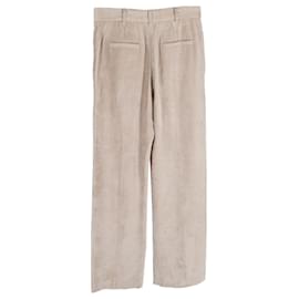 Brunello Cucinelli-Brunello Cucinelli Wide-Leg Trousers in Beige Corduroy-Beige