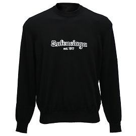 Pull Balenciaga Logo Est. 1917 en coton noir Noir