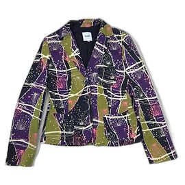 Moschino Jeans jacket with abstract pattern Black