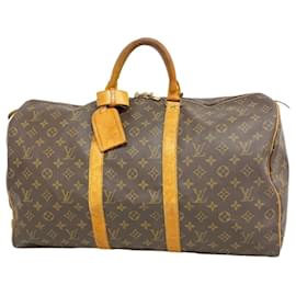 Louis Vuitton-Louis Vuitton Monogram Keepall 50 Boston Bag-Brown
