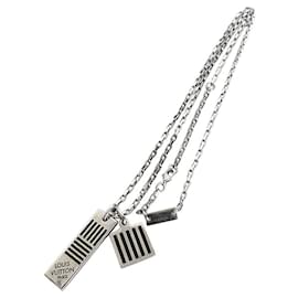Louis Vuitton-Louis Vuitton Collier Damier Colors Necklace-Black,Silvery