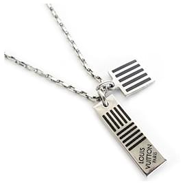 Louis Vuitton-Louis Vuitton Collier Damier Colors Necklace-Black,Silvery