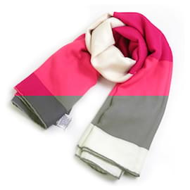 Hermès-Hermes Cashmere Silk Shawl-Pink,Eggshell