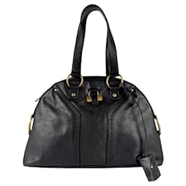 Yves Saint Laurent-Yves Saint Laurent Dark Brown Leather Handbag-Dark brown