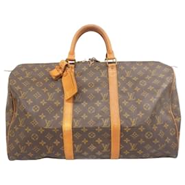 Louis Vuitton-Louis Vuitton Monogram Keepall 50 Boston Bag-Brown