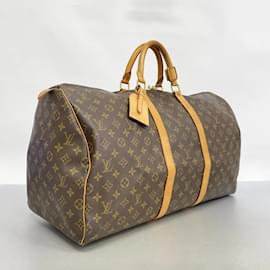 Louis Vuitton-Louis Vuitton Monogram Keepall 55 Boston Bag-Brown