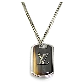 Louis Vuitton-Louis Vuitton Necklace Collier LV Shades Pendant-Brown,Silvery