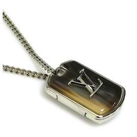 Louis Vuitton-Louis Vuitton Necklace Collier LV Shades Pendant-Brown,Silvery