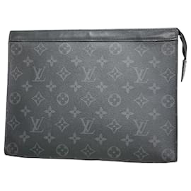 Louis Vuitton-Louis Vuitton Monogram Eclipse Clutch Bag-Brown,Black