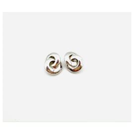 Dior-Christian Dior clip earrings in silver alloy-Silvery
