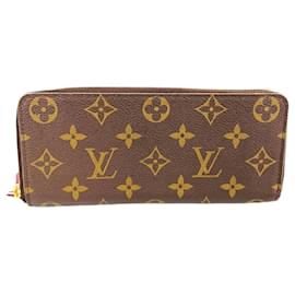 Louis Vuitton-Louis Vuitton Long Wallet Monogram Portefeuille Clemence-Brown,Fuschia