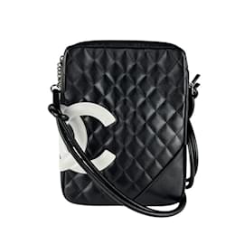 Chanel-Sac à main en cuir de la ligne Cambon de Chanel-Noir,Blanc
