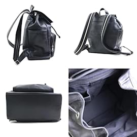 Bally-BALLY Black Leather Backpack for Men-Black