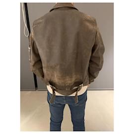 Dior-Dior Homme leather jacket/coats-Brown