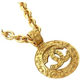 Collier en métal doré Chanel Coco Mark Doré