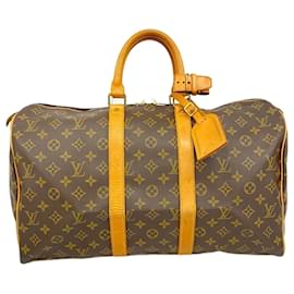 Louis Vuitton-Louis Vuitton Boston Bag Monogram Keepall 45-Brown