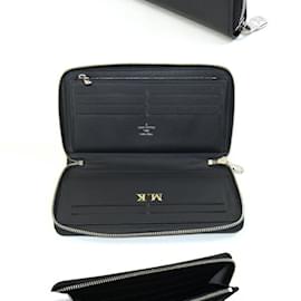 Louis Vuitton-Louis Vuitton Taiga Leather Long Wallet-Black,Grey