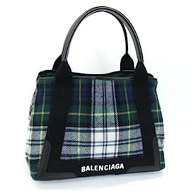 Balenciaga-Sac à main Balenciaga Cabas Navy 339933-Noir,Vert