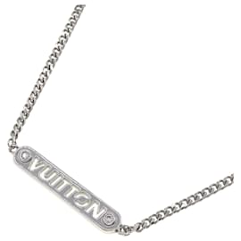 Louis Vuitton-Louis Vuitton Silver Metal Choker Pendant Necklace-Silvery