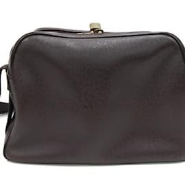 Louis Vuitton-Sac à bandoulière Reporter Taiga Louis Vuitton-Marron