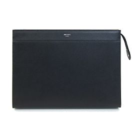 Jimmy Choo Black Leather Clutch Bag Black