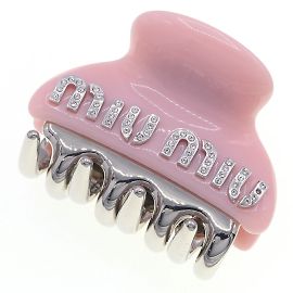 Fermaglio per capelli Miu Miu rosa e argento Argento Rosa