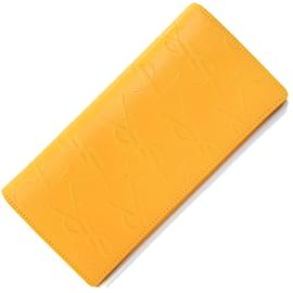 Yves Saint Laurent-Yves Saint Laurent Orange Leather Bi-fold Long Wallet-Orange