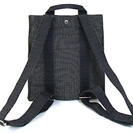 Hermès-Hermes Backpack Air Line Ad MM in Gray Canvas-Brown