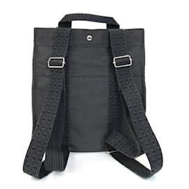 Hermès-Hermes Backpack Air Line Ad MM in Gray Canvas-Brown