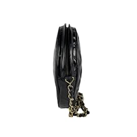 Chanel-Sac à épaule en cuir verni Matelassé Chanel-Noir,Doré