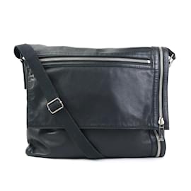 Christian Dior-Dior Homme Black Leather Shoulder Bag-Black