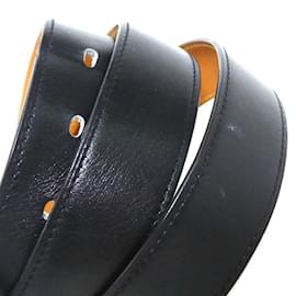 Hermès-Cinto de couro de bezerro preto Hermes para homem-Preto