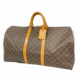 Louis Vuitton-Louis Vuitton Monogram Keepall 55 Boston Bag-Brown
