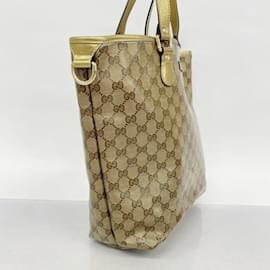 Gucci-Gucci Tote Bag GG Crystal-Brown,Golden