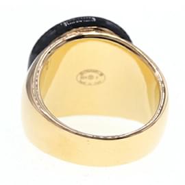 Chanel-Chanel Black and Gold Band Ring-Black,Golden