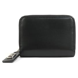 Valentino Garavani-Valentino Garavani Black Leather Coin Purse-Black