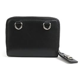 Valentino Garavani-Valentino Garavani Black Leather Coin Purse-Black