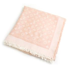 Louis Vuitton-Étole en soie et laine rose clair Louis Vuitton-Rose