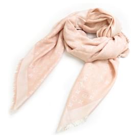 Louis Vuitton-Étole en soie et laine rose clair Louis Vuitton-Rose