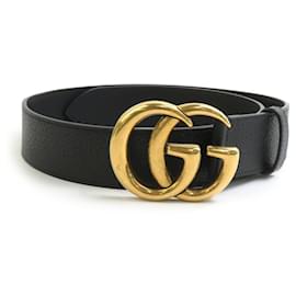Gucci-Ceinture en cuir Gucci GG Marmont-Noir