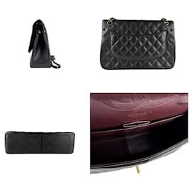 Chanel-Sac à épaule en cuir de veau grainé noir Chanel-Noir
