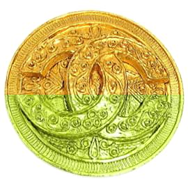 Chanel-Chanel Gold Metal Brooch-Golden